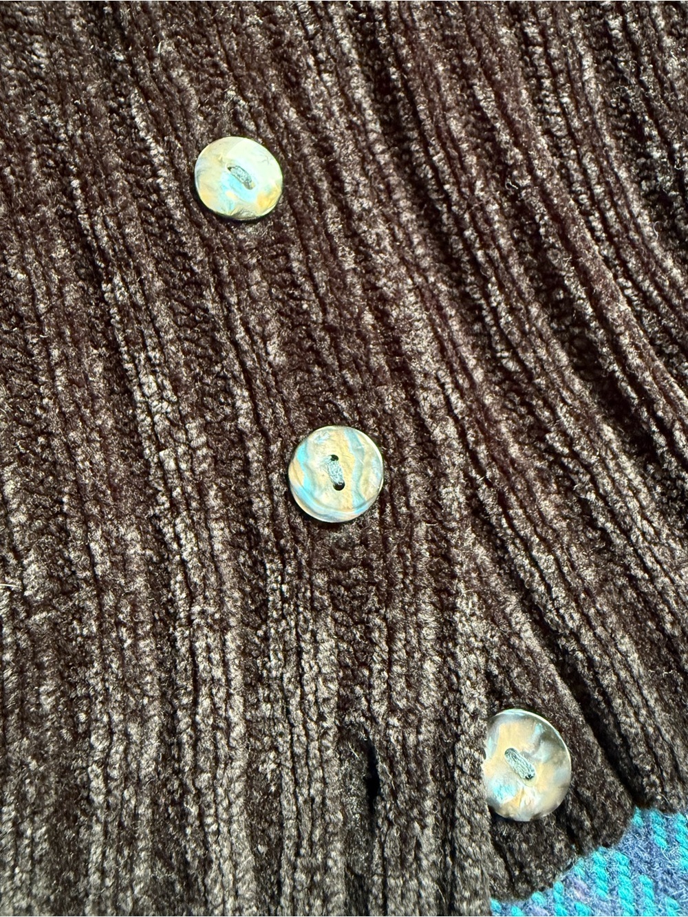 Moda Black Ribbed Velour V-Neck Button-Front Cardigan - Picture 3 of 7